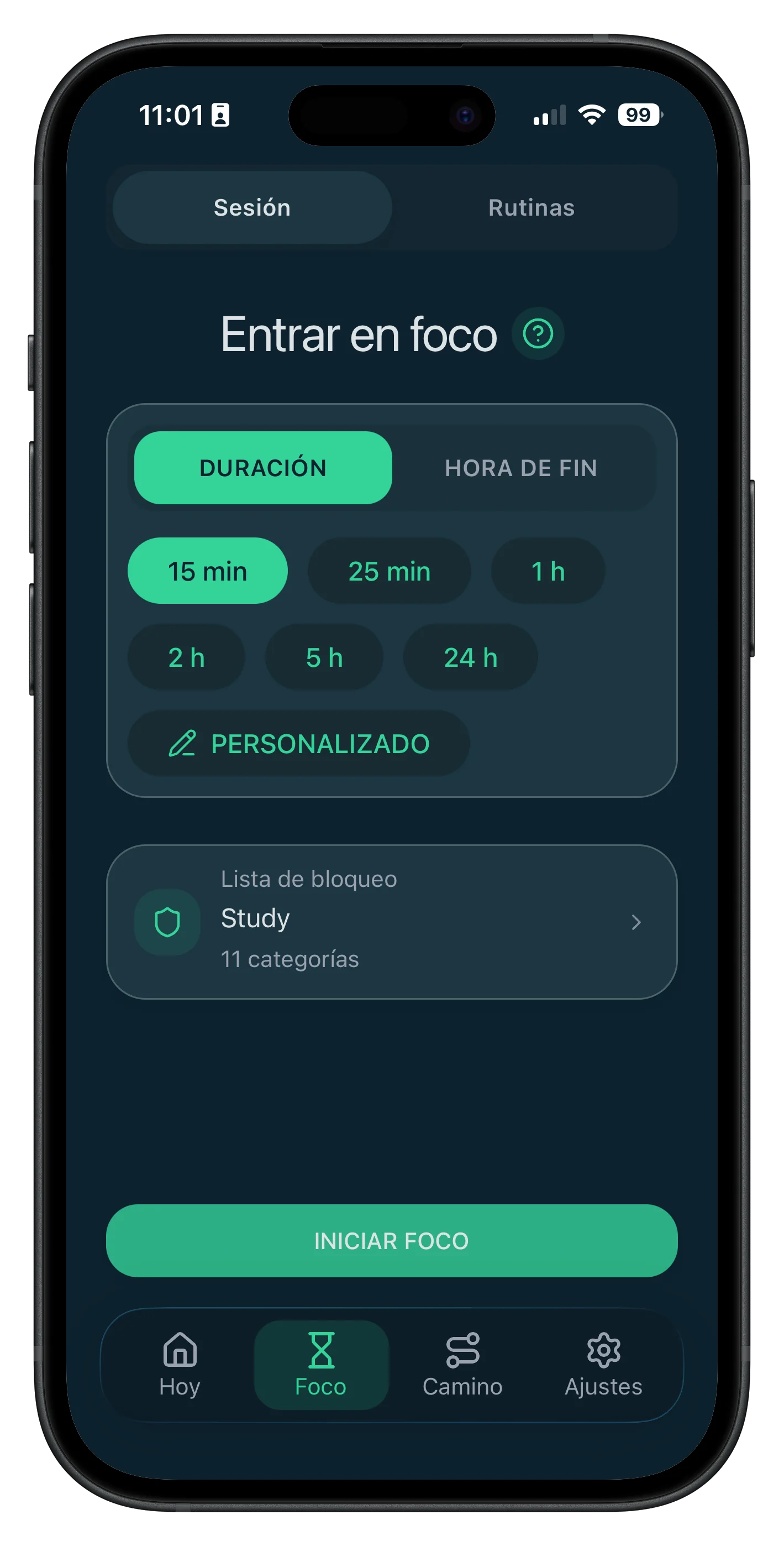 Sesiones de foco